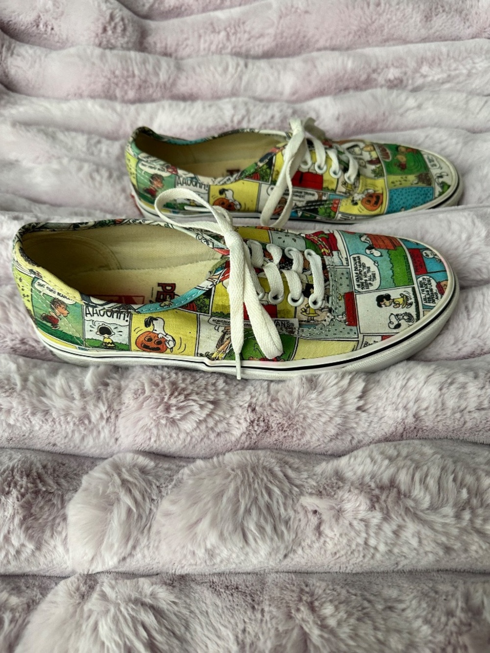 PEANUTS VANS Womens 9 Mens 7.5 Red Barron Pumpkin Depressed Psychiatric Snoopy - Picture 12 of 16